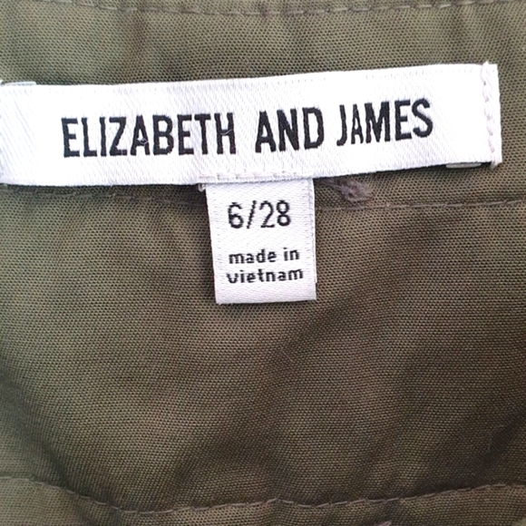ELIZABETH AND JAMES Shorts High Waisted With Belt Olive Green Women's‎ Size 6 - Picture 11 of 13